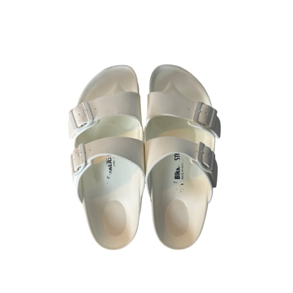 Birkenstock Arizona Essentials Eva Sandals White Double Strap Slip-Ons Size 39